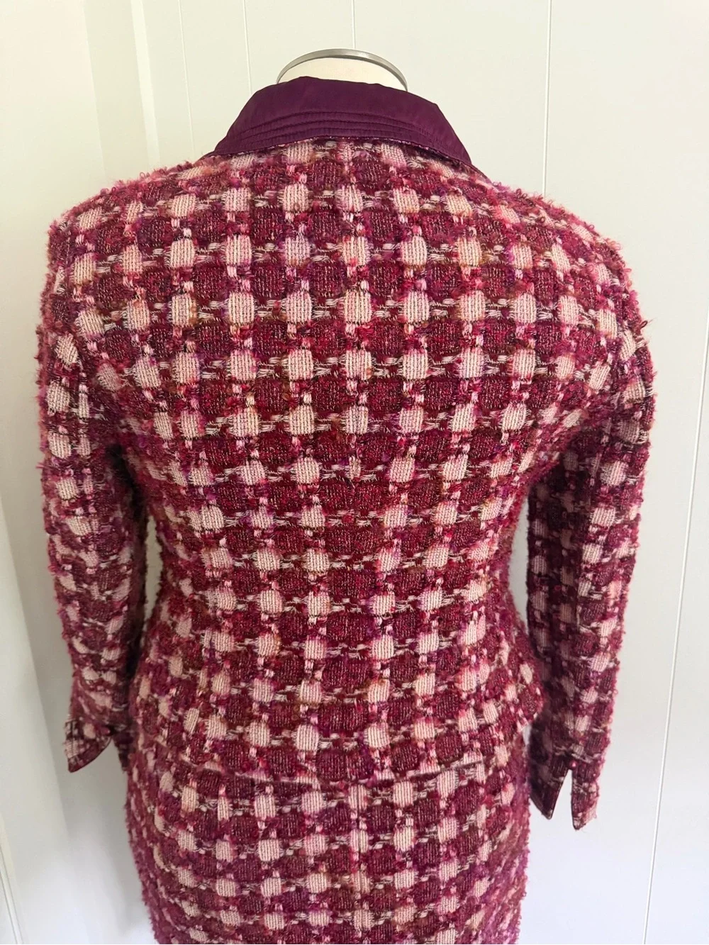 Doncaster Burgundy and Pink Tweed Skirt Suit